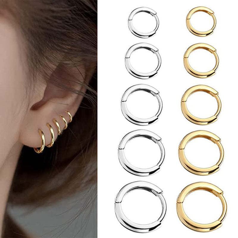 2023 Neue einfache Edelstahl Gold kleine Hoop Ohrringe für Frauen Männer Knorpel Ohr Piercing Schmuck Pendientes Hombre Mujer