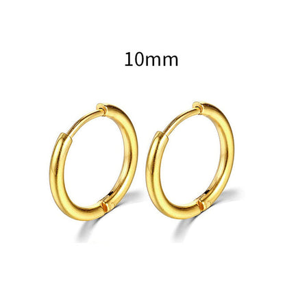 2023 Neue einfache Edelstahl Gold kleine Hoop Ohrringe für Frauen Männer Knorpel Ohr Piercing Schmuck Pendientes Hombre Mujer