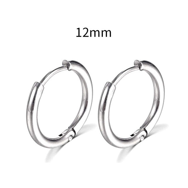 2023 Neue einfache Edelstahl Gold kleine Hoop Ohrringe für Frauen Männer Knorpel Ohr Piercing Schmuck Pendientes Hombre Mujer