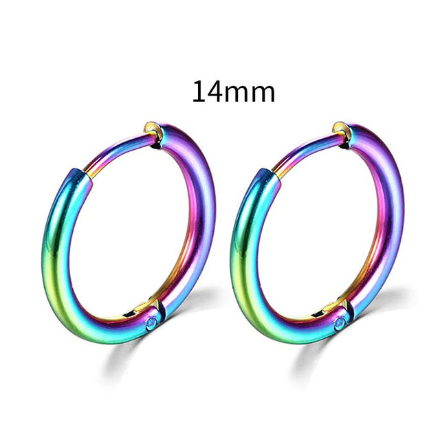 2023 Neue einfache Edelstahl Gold kleine Hoop Ohrringe für Frauen Männer Knorpel Ohr Piercing Schmuck Pendientes Hombre Mujer