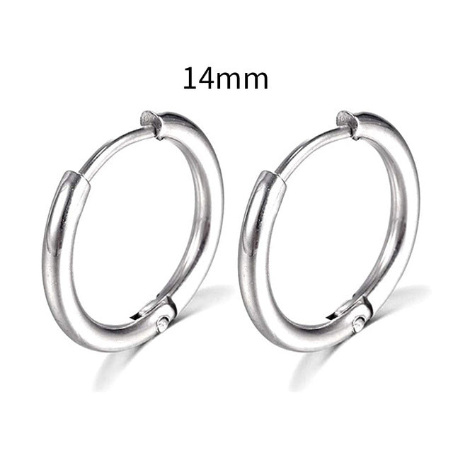 2023 Neue einfache Edelstahl Gold kleine Hoop Ohrringe für Frauen Männer Knorpel Ohr Piercing Schmuck Pendientes Hombre Mujer