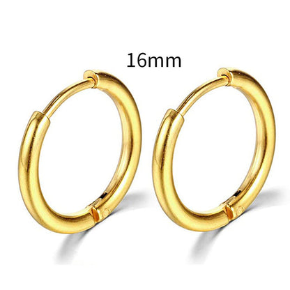 2023 Neue einfache Edelstahl Gold kleine Hoop Ohrringe für Frauen Männer Knorpel Ohr Piercing Schmuck Pendientes Hombre Mujer