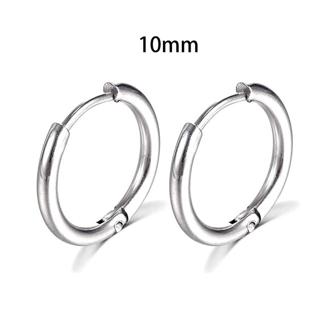 2023 Neue einfache Edelstahl Gold kleine Hoop Ohrringe für Frauen Männer Knorpel Ohr Piercing Schmuck Pendientes Hombre Mujer