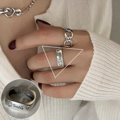 Minimalistischer 925 Silber Ring für Frauen Mode Kreativ Unregelmäßig Geometrisch Ästhetisch Offene Ringe Geburtstag Party Schmuck Geschenk