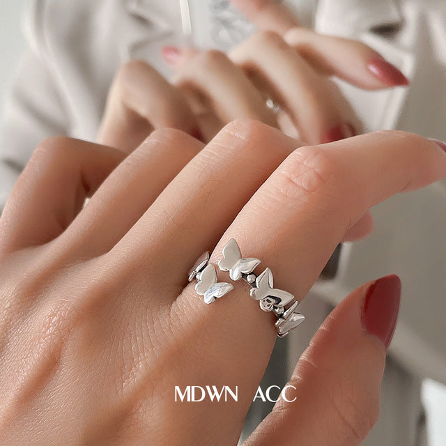 Minimalistischer 925 Silber Ring für Frauen Mode Kreativ Unregelmäßig Geometrisch Ästhetisch Offene Ringe Geburtstag Party Schmuck Geschenk