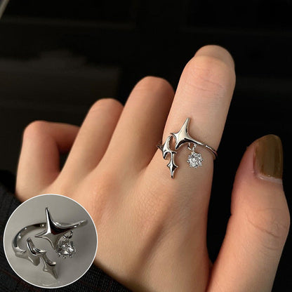 Minimalistischer 925 Silber Ring für Frauen Mode Kreativ Unregelmäßig Geometrisch Ästhetisch Offene Ringe Geburtstag Party Schmuck Geschenk